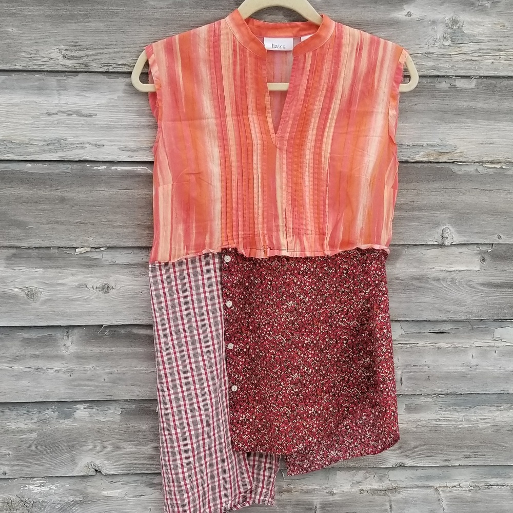 Boho Patchwork  Sleeveless Upcycled Top